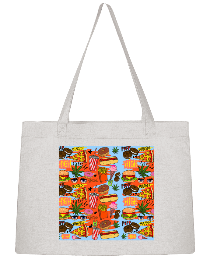Shopping tote bag Stanley Stella Junk food pattern by Nick cocozza