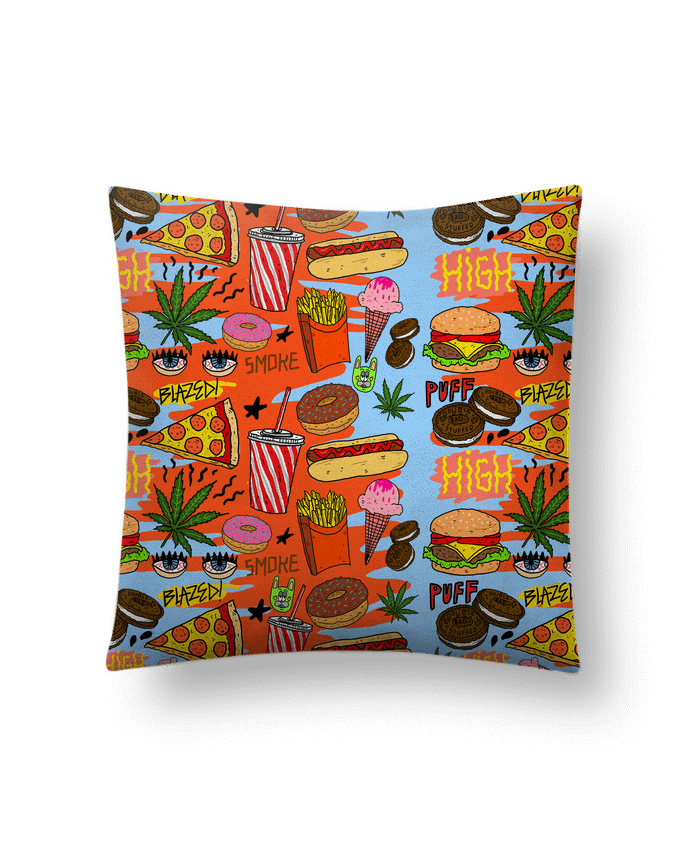Cushion suede touch 45 x 45 cm Junk food pattern by Nick cocozza