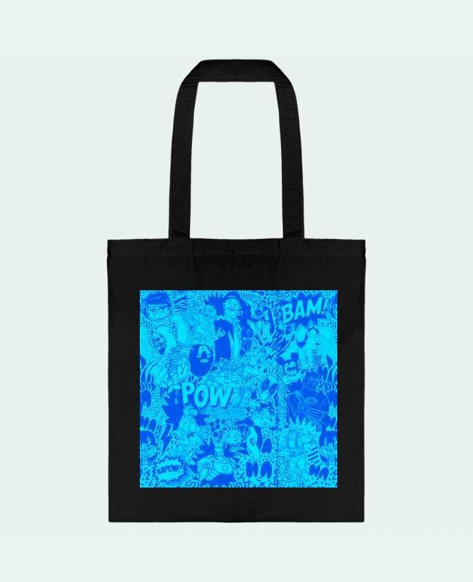 Tote Bag cotton Comics style Pattern blue by Nick cocozza