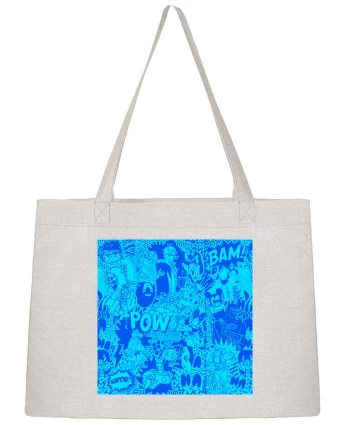 Shopping tote bag Stanley Stella Comics style Pattern blue by Nick cocozza