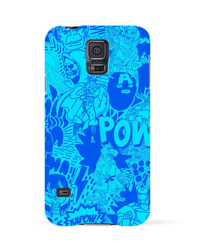 Case 3D Samsung Galaxy S5 Comics style Pattern blue by Nick cocozza