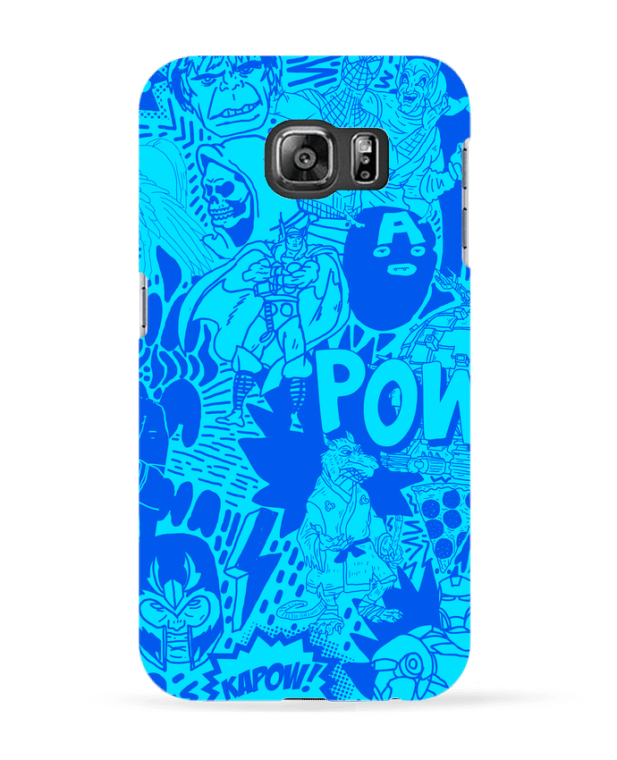 Case 3D Samsung Galaxy S6 Comics style Pattern blue - Nick cocozza