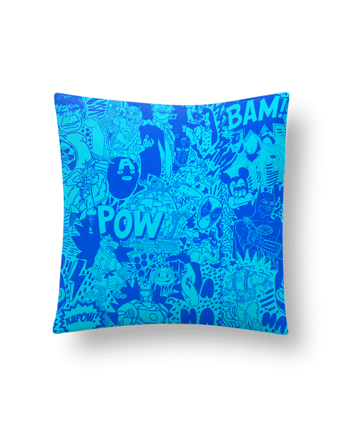 Cushion synthetic soft 45 x 45 cm Comics style Pattern blue by Nick cocozza