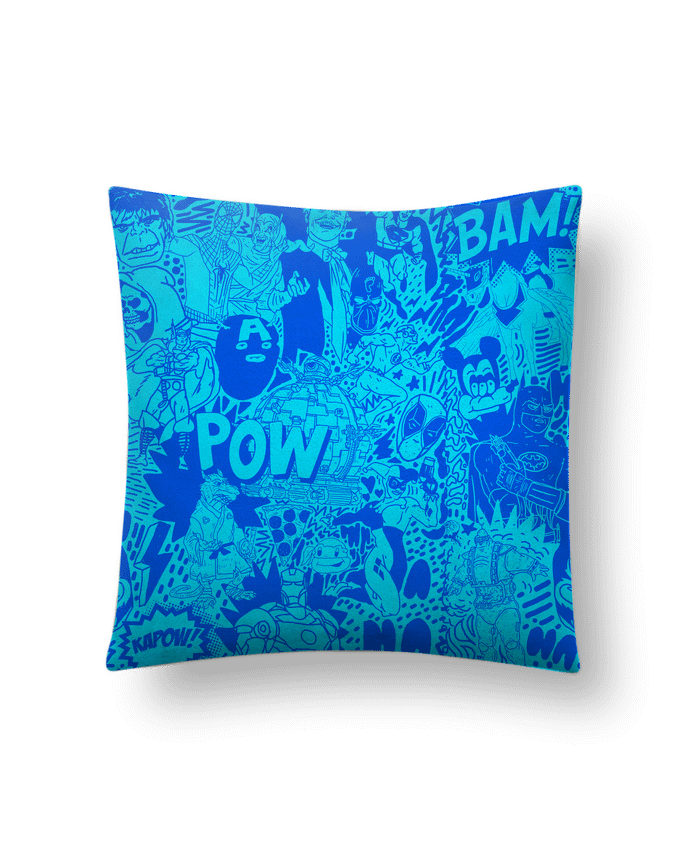 Cushion suede touch 45 x 45 cm Comics style Pattern blue by Nick cocozza