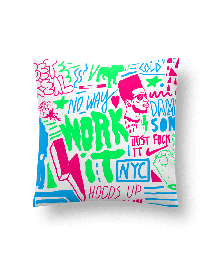 Cushion synthetic soft 45 x 45 cm Neon Street Art Pattern by Nick cocozza