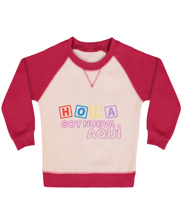 Sweatshirt Baby crew-neck sleeves contrast raglan Nueva bebé by tunetoo