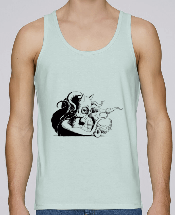 Tank Top Men Stanley Runs Organic cotton octopus crane by rmeynard 100% coton bio