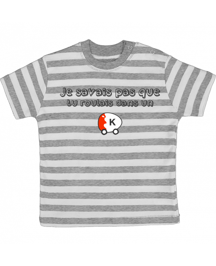 Tee-shirt bébé à rayures Voiture Kinder Citation Dikkenek par tunetoo