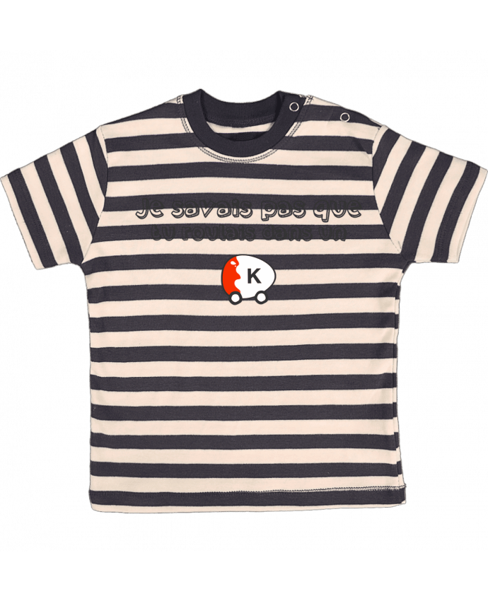 Tee-shirt bébé à rayures Voiture Kinder Citation Dikkenek par tunetoo