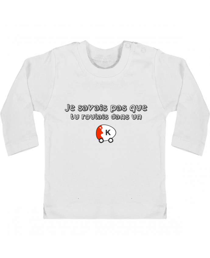 Camiseta Bebé Manga Larga con Botones  Voiture Kinder Citation Dikkenek manches longues du designer tunetoo