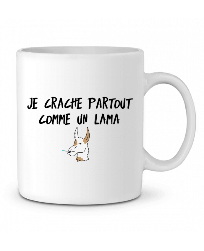 Ceramic Mug Je crache comme un Lama Citation Dikkenek by tunetoo