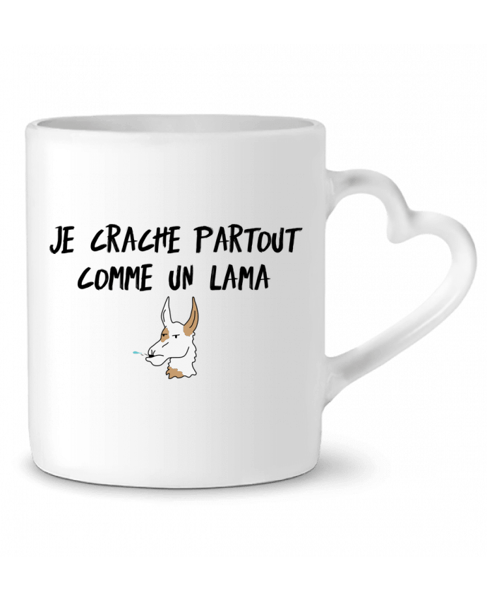 Mug coeur Je crache comme un Lama Citation Dikkenek par tunetoo