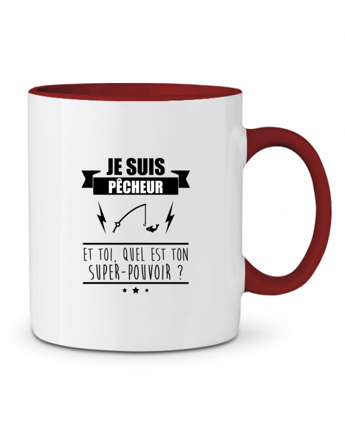 Mug bicolore Je suis pêcheur et toi, quel est on super-pouvoir ? Benichan