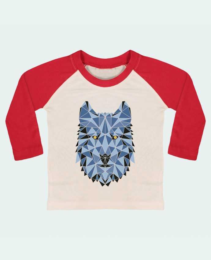 T-shirt baby Baseball long sleeve wolf - geometry 3 by /wait-design