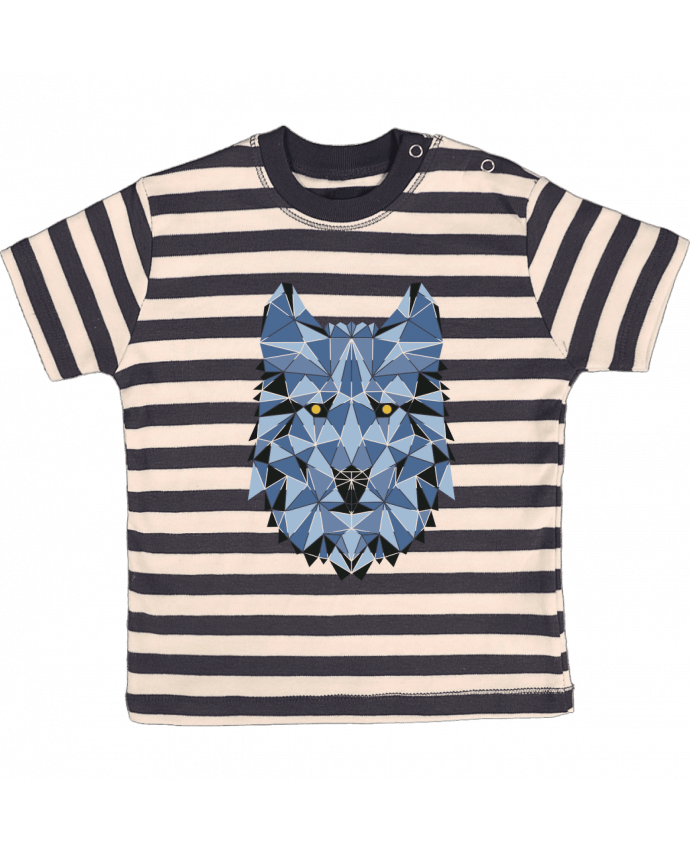 T-shirt baby with stripes wolf - geometry 3 by /wait-design