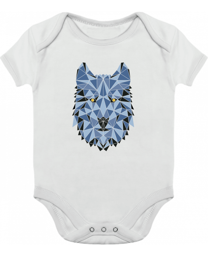 Body bébé manches contrastées wolf - geometry 3 par /wait-design