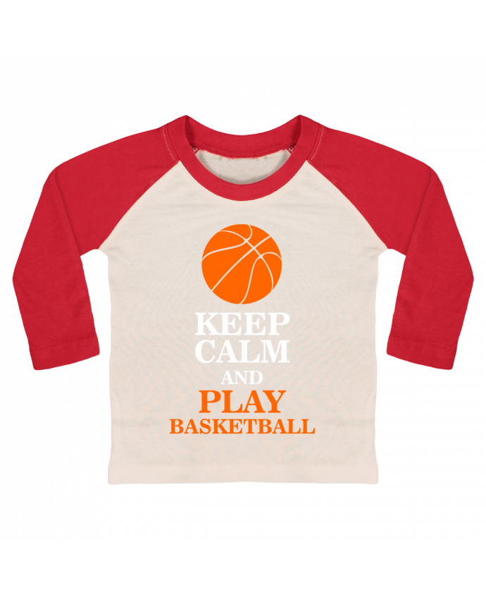 T-shirt baby Baseball long sleeve Keep calm and play basketball by Original t-shirt