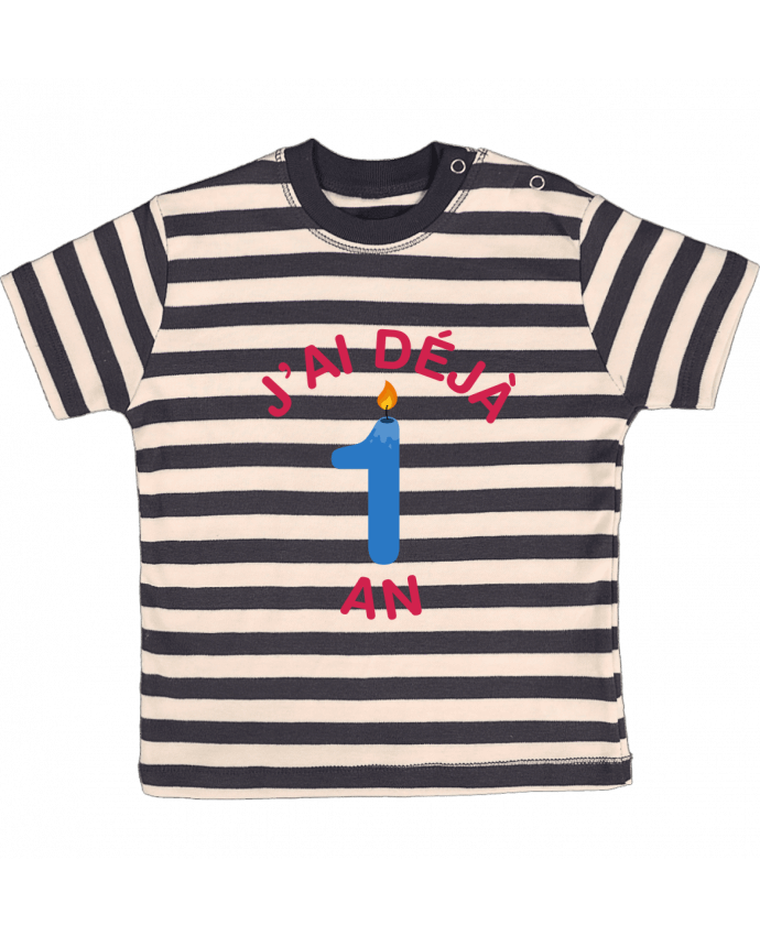 T-shirt baby with stripes Déjà 1 ans Cadeau bébé by tunetoo