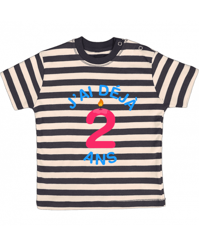 Camiseta Bebé a Rayas Déjà 2 ans Cadeau bébé por tunetoo