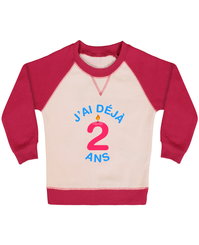 Sweatshirt Baby crew-neck sleeves contrast raglan Déjà 2 ans Cadeau bébé by tunetoo