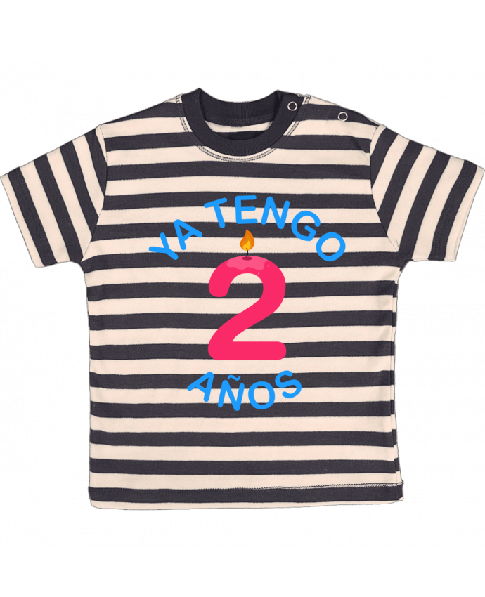 T-shirt baby with stripes Ya Tengo 2 años by tunetoo