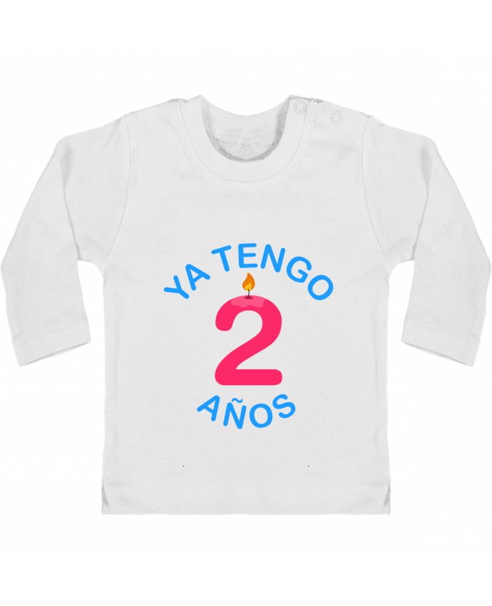 Baby T-shirt with press-studs long sleeve Ya Tengo 2 años manches longues du designer tunetoo