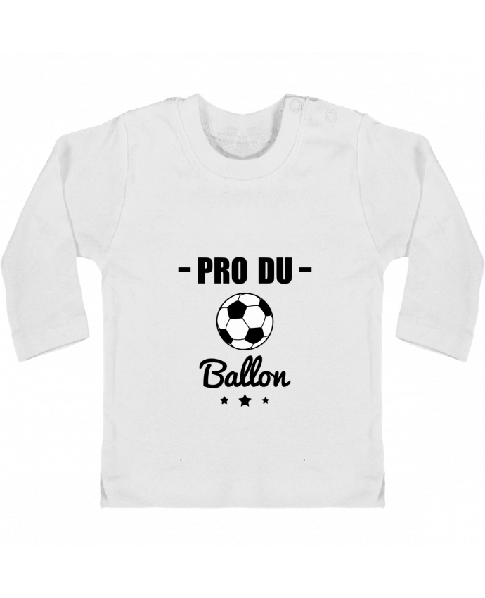 Camiseta Bebé Manga Larga con Botones  Pro du ballon de football manches longues du designer Benichan