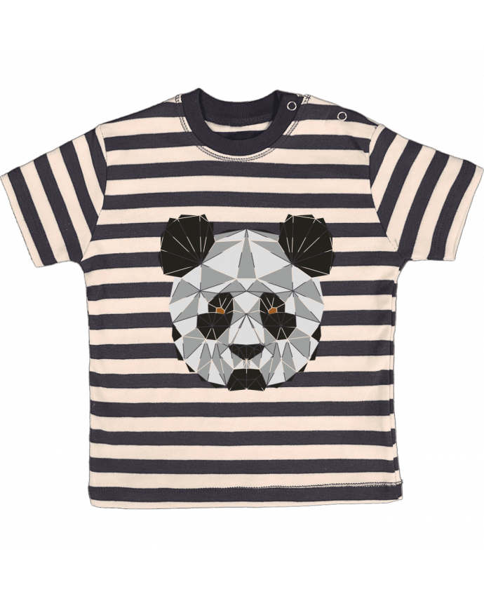 T-shirt baby with stripes Panda géométrique by /wait-design