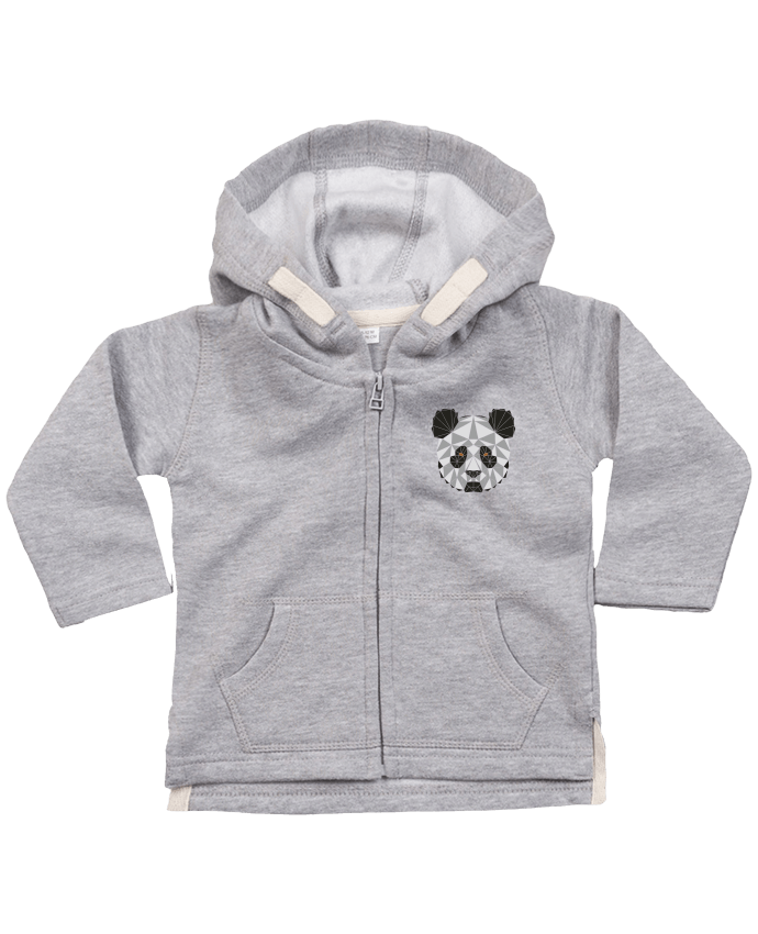 Hoddie with zip for baby Panda géométrique by /wait-design