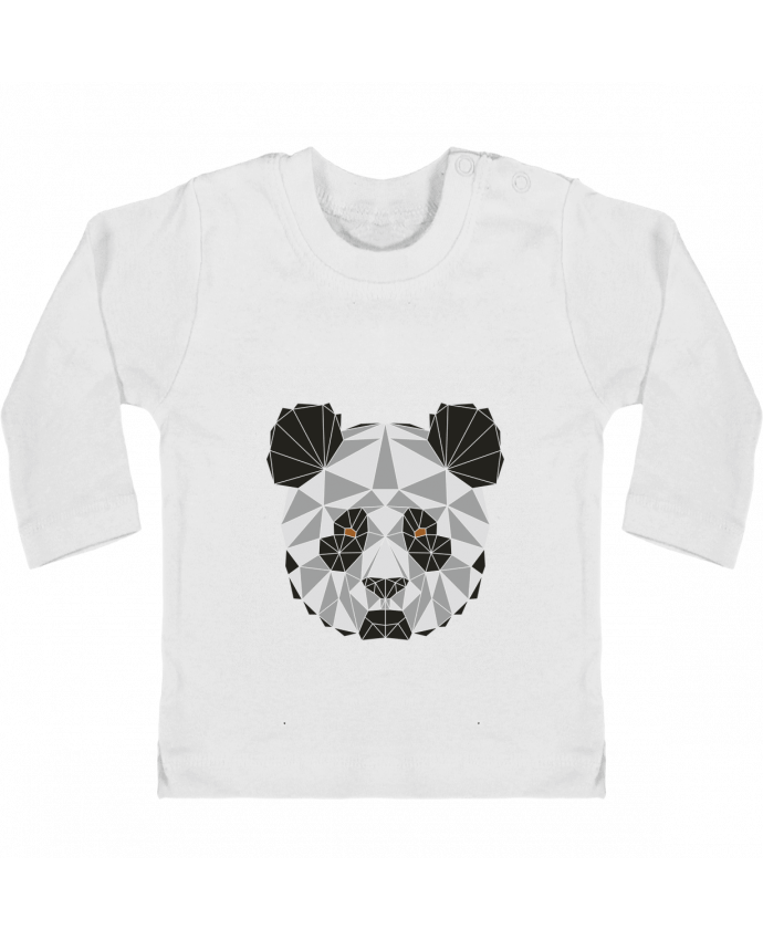 Baby T-shirt with press-studs long sleeve Panda géométrique manches longues du designer /wait-design