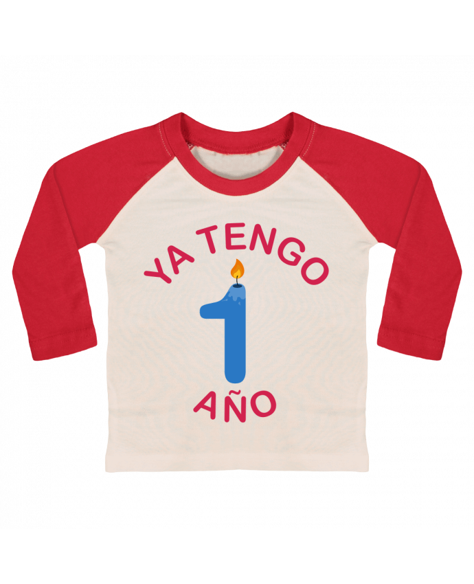Camiseta Bebé Béisbol Manga Larga Ya Tengo 1 año por tunetoo