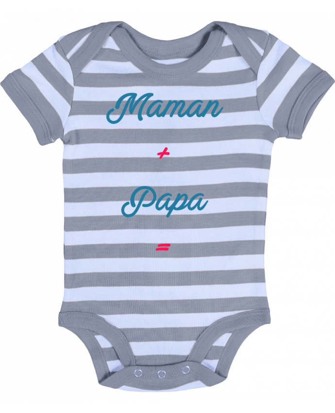 Baby Body striped Maman + papa = bébé - tunetoo