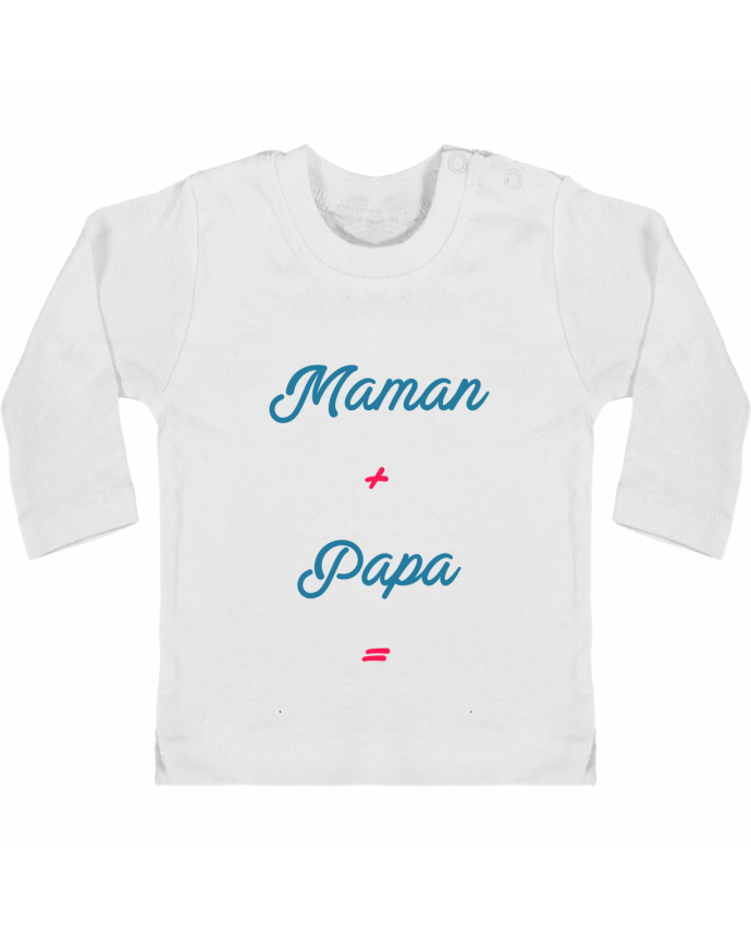 T-shirt bébé Maman + papa = bébé manches longues du designer tunetoo