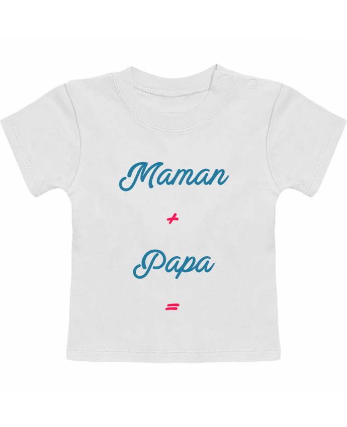T-shirt bébé Maman + papa = bébé manches courtes du designer tunetoo