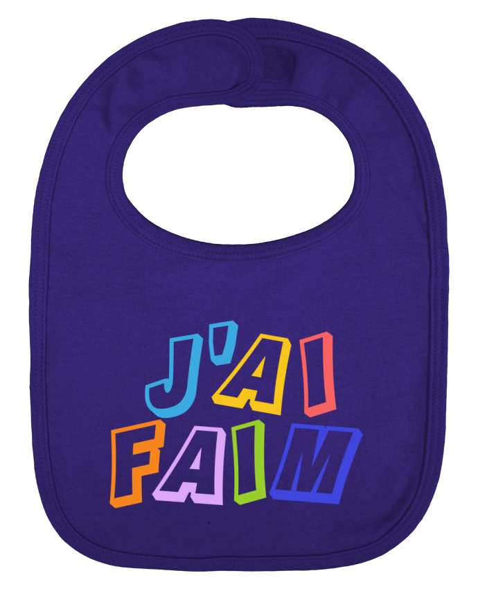 Baby Bib plain and contrast J'ai faim cadeau bébé by tunetoo