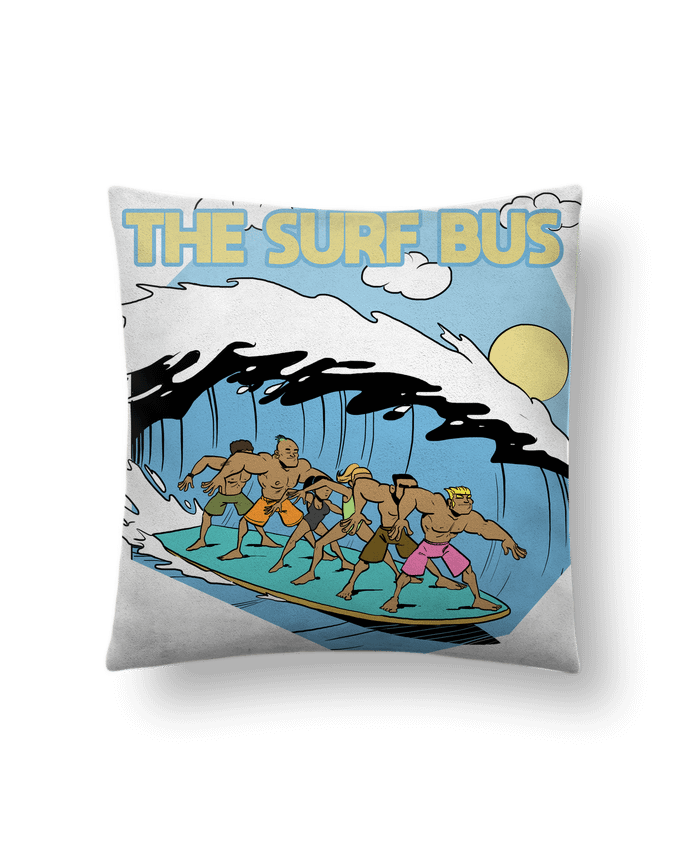 Cushion suede touch 45 x 45 cm The Surf Bus by Tomi Ax - tomiax.fr