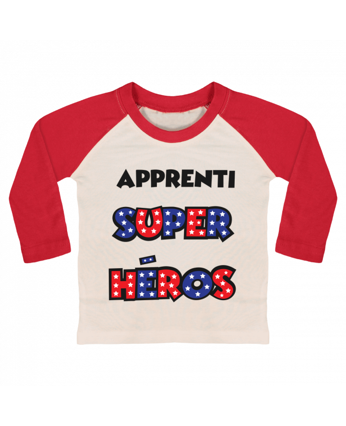 T-shirt baby Baseball long sleeve Apprenti super héros by tunetoo