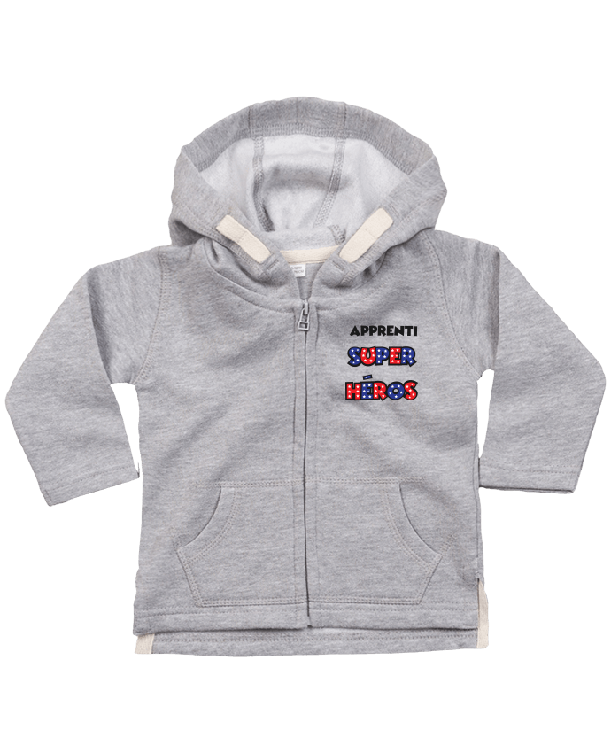 Hoddie with zip for baby Apprenti super héros by tunetoo