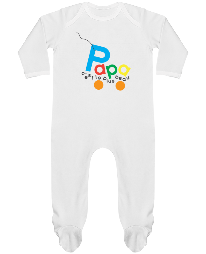 Baby Sleeper long sleeves Contrast Papa c'est le plus beau by tunetoo