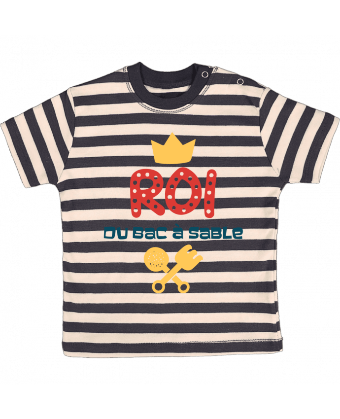 T-shirt baby with stripes Roi du bac à sable by tunetoo