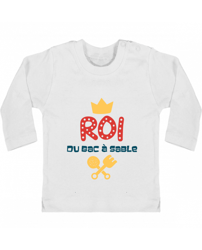 Baby T-shirt with press-studs long sleeve Roi du bac à sable manches longues du designer tunetoo