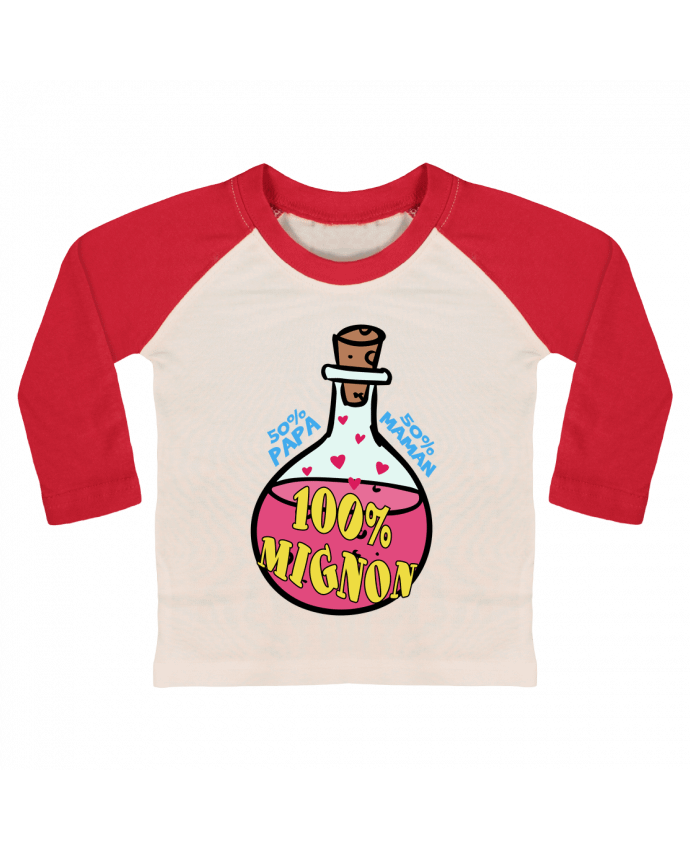 Camiseta Bebé Béisbol Manga Larga Bébé 100% Mignon por tunetoo