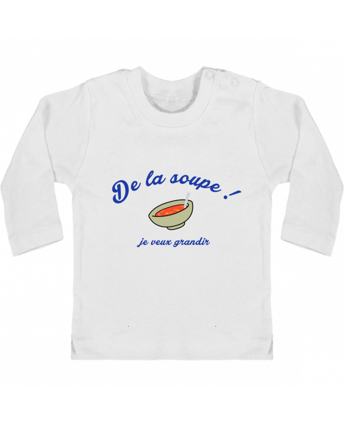 Baby T-shirt with press-studs long sleeve De la soupe ! manches longues du designer tunetoo