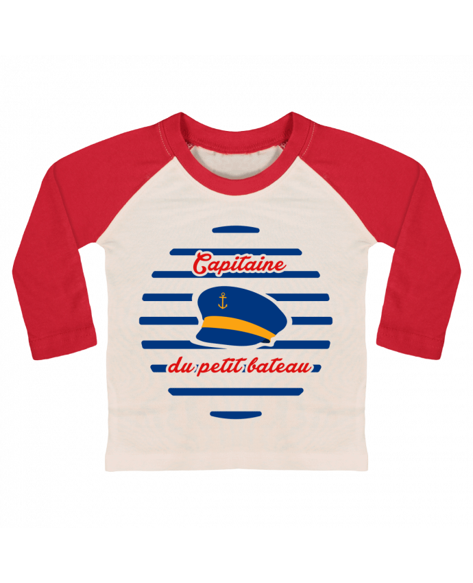 T-shirt baby Baseball long sleeve Capitaine du petit bateau by tunetoo