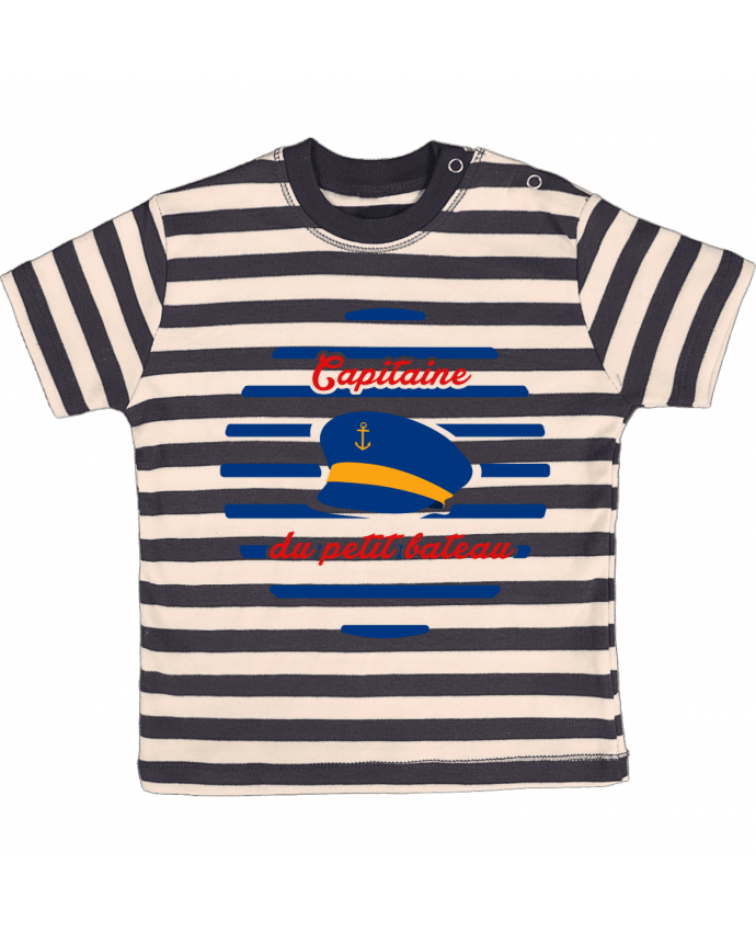 Tee-shirt bébé à rayures Capitaine du petit bateau par tunetoo