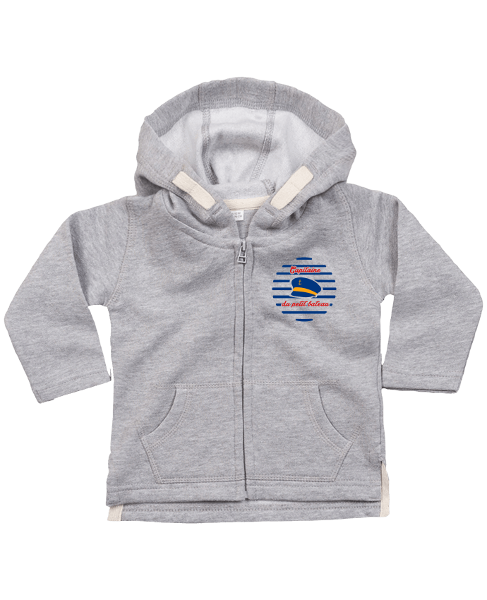 Hoddie with zip for baby Capitaine du petit bateau by tunetoo