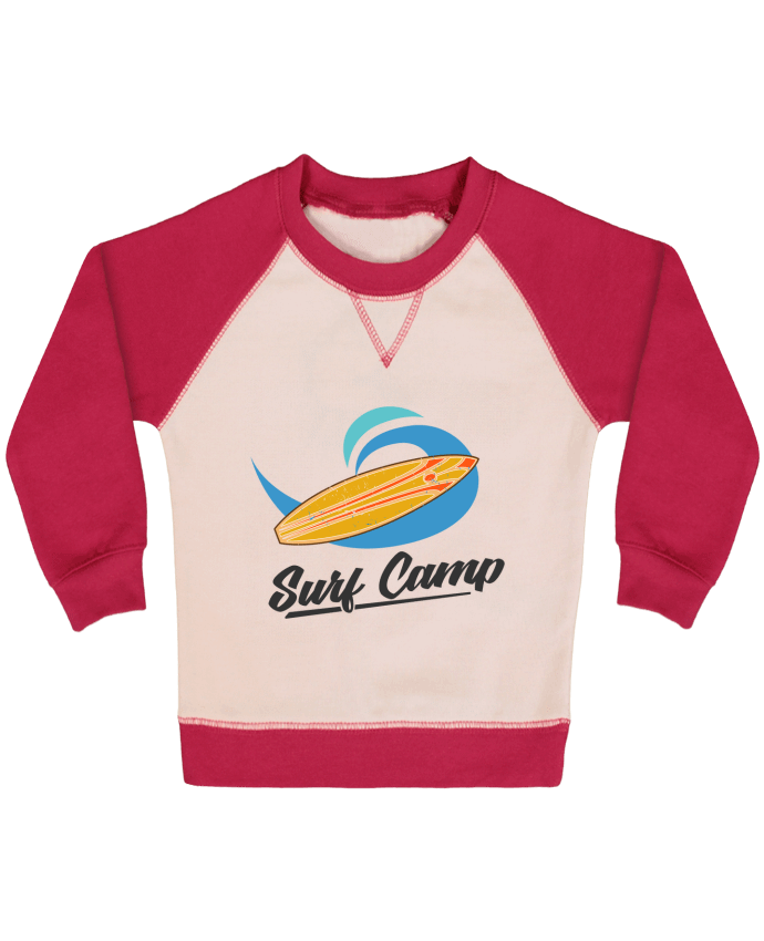 Sweatshirt Baby crew-neck sleeves contrast raglan Summer Surf Camp by tunetoo