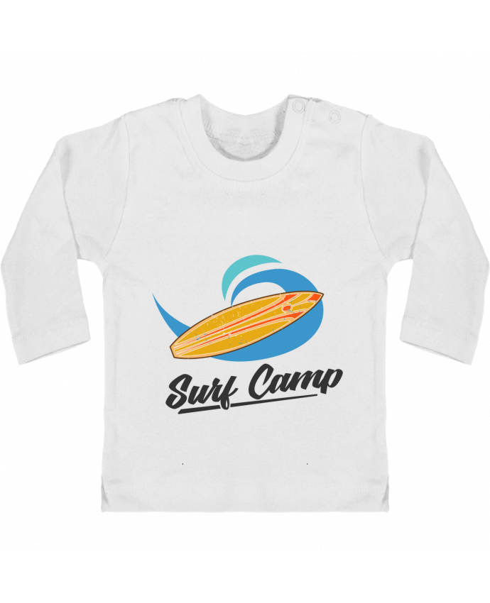 Baby T-shirt with press-studs long sleeve Summer Surf Camp manches longues du designer tunetoo