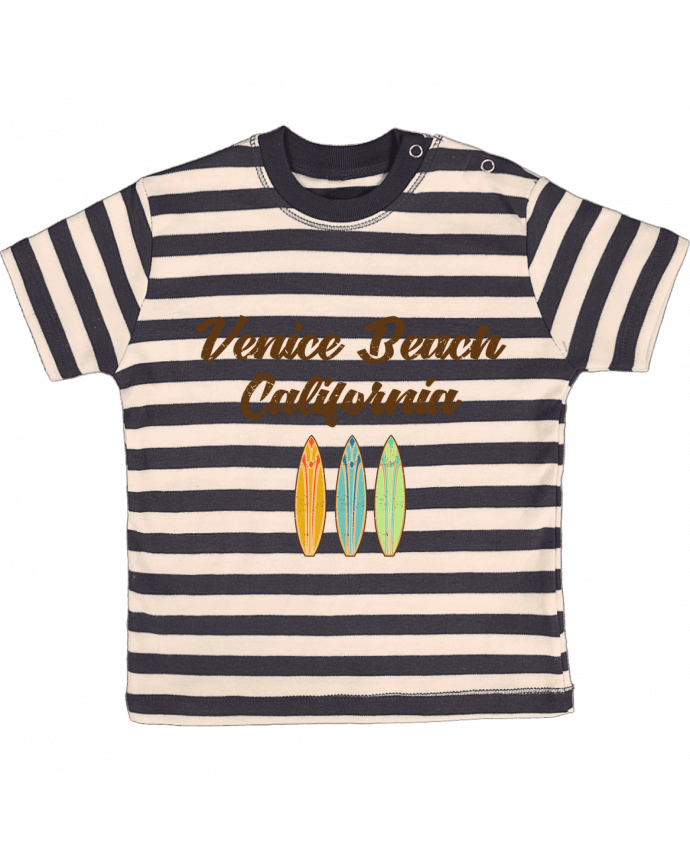 Camiseta Bebé a Rayas Venice Beach Surf por tunetoo