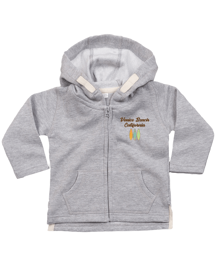 Hoddie with zip for baby Venice Beach Surf by tunetoo